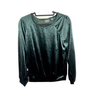 Anthropologie Maeve Forrest Green Velvet Top Womens Size S